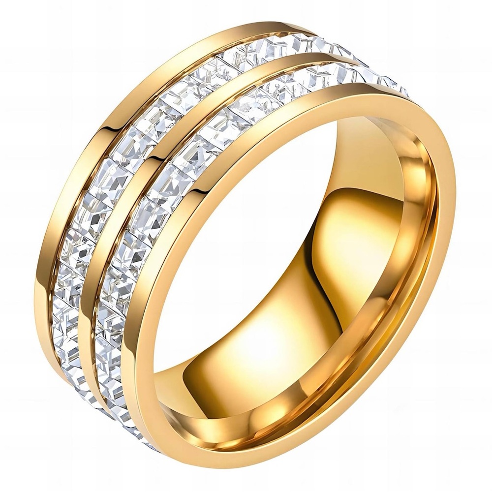 18K GOLD PLATED STAINLESS STEEL FINGER RING, INTENSITY